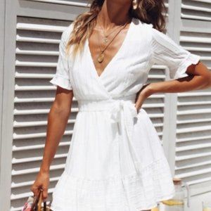 White Wrap Dress, Worn Once